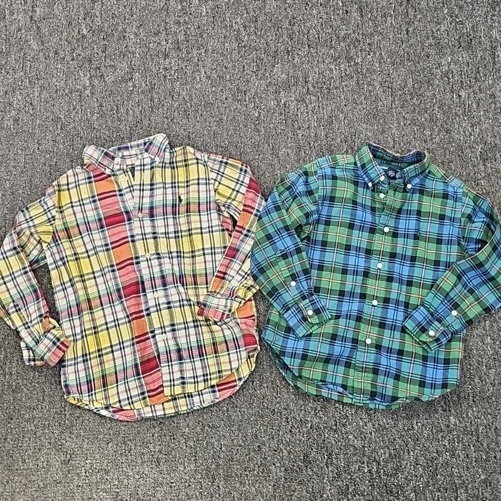 Ralph Lauren Boys Plaid Button Up Long Sleeve Size 6